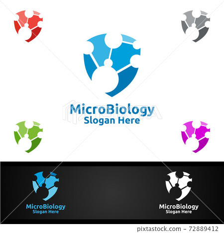 Micro Science and Research Lab Logo for Microbiology, Biotechnology, Chemistry, or Education Design Concept 72889412
