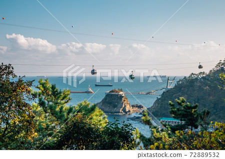 Amnam Park Songdo Yonggung Suspension Bridge and seascape in Busan, Korea 72889532