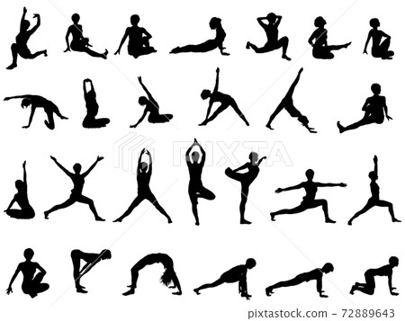 Yoga silhouette_set 72889643