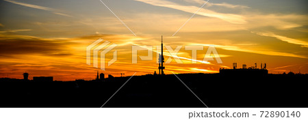 Silhouette of Zizkov Television Tower 72890140