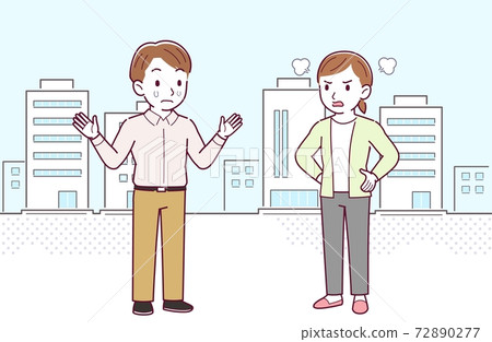 heterosexual couple, couple, matrimonial quarrel 72890277