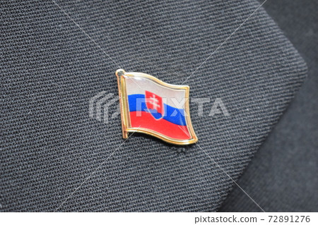 Slovakia flag Lapel pin on a suit 72891276