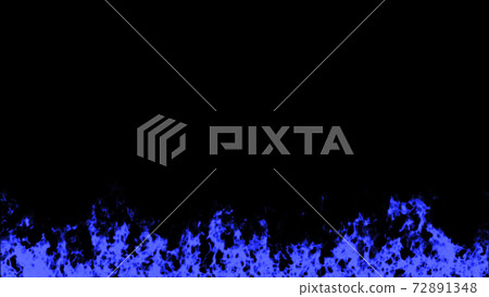 Flame frame background material lower frame blue blue 72891348