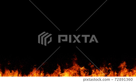Flame frame background material lower frame orange orange 72891360