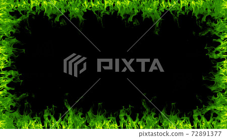 Flame frame background material top, bottom, left, right frame green green 72891377