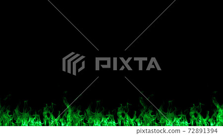 Flame frame background material lower frame green green 72891394