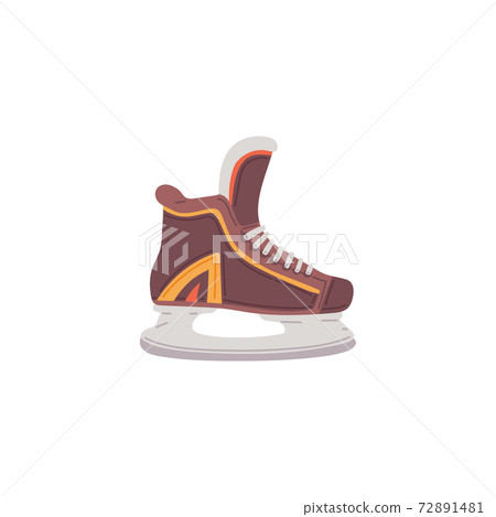 Hockey or ice racing skates icon flat cartoon vector illustration isolated. 72891481