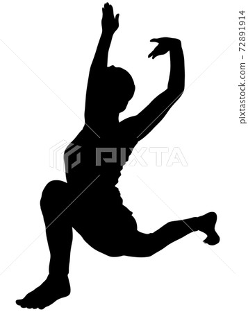 與彎曲和伸展合影的女性剪影 72891914