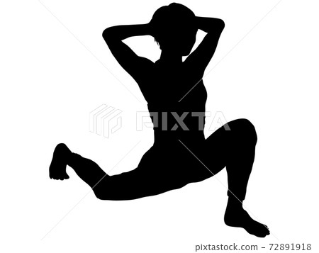 Female silhouette that bends and stretches 72891918