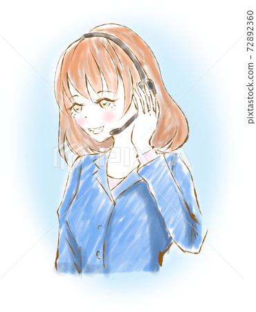 Handwritten cute call center staff illustration Handwritten cute call center staff illustration 72892360