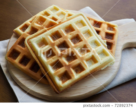 Square shape waffle background, food 72892374