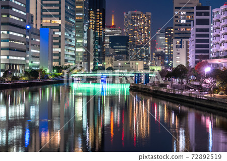 《Tokyo》 Night view of Tokyo Bay area, Takahama Canal 72892519