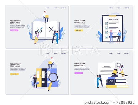 Business banners set of regulatory compliance concept, flat vector illustration. 72892925