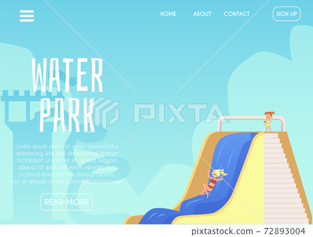 Website banner template for amusement water...-插圖素材 [72893004] - PIXTA圖庫