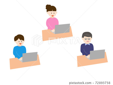 A businessman who works on a personal computer 72893738