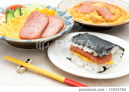 3 kinds of dishes using spam pork 3 kinds of dishes using spam pork 72893780