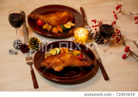 Roast chicken for Christmas, roast leg, grilled chicken thighs, teriyaki chicken, Christmas dishes, chicken. Roast chicken for Christmas, roast leg, grilled chicken thighs, teriyaki chicken, Christmas dishes, chicken. 72893839