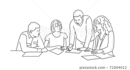 Group of business people sitting at office. Group of business people sitting at office. 72894012