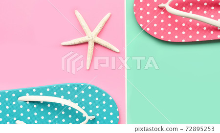 close up of sandals and starfish close up of sandals and starfish 72895253