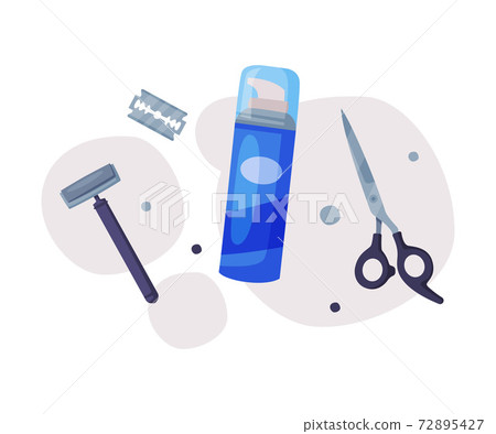Hairdresser Tools Set, Barber Supplies for Styling Professional Haircut, Shaving Foam, Razor, Scissors Cartoon Vector Illustration Hairdresser Tools Set, Barber Supplies for Styling Professional Haircut, Shaving Foam, Razor, Scissors Cartoon Vector Illustration 72895427