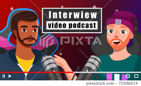 Interview video podcast screensaver of videotape recording male bloggers tell about computer games Interview video podcast screensaver of videotape recording male bloggers tell about computer games 72896014