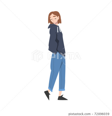 Young Female Showing Rejection and Refusal Gesture with Her Face Vector Illustration Young Female Showing Rejection and Refusal Gesture with Her Face Vector Illustration 72896039