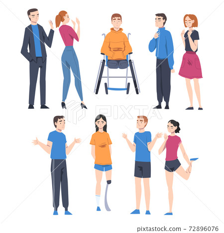 People Character with Disabilities Applying for Jobs and Rejected by Employer Vector Illustration Set People Character with Disabilities Applying for Jobs and Rejected by Employer Vector Illustration Set 72896076