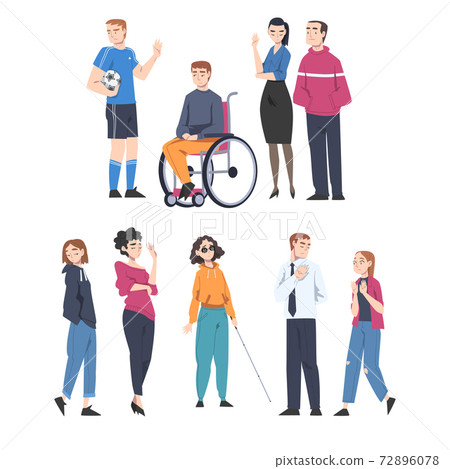 People Character with Disabilities Applying for Jobs and Rejected by Employer Vector Illustration Set People Character with Disabilities Applying for Jobs and Rejected by Employer Vector Illustration Set 72896078