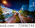建築物，夜景和道路 72896748