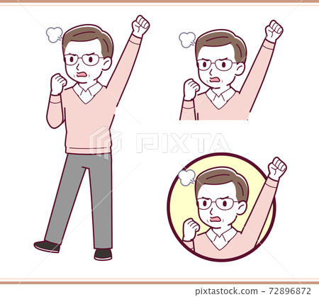 一組 矢量 中年 72896872