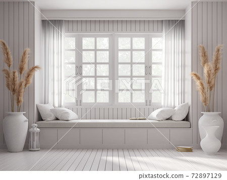 Vintage style window seat 3d render 72897129