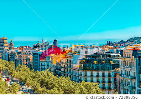 Panorama of the center of Barcelona, the capital of the Autonomy Panorama of the center of Barcelona, the capital of the Autonomy 72898356