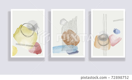 Abstract minimal hand painted compositions 72898752
