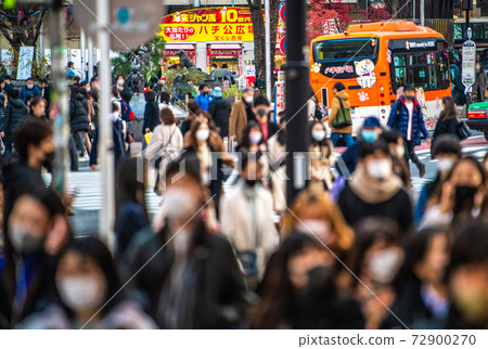 Tokyo cityscape of Japan New corona, no longer a city infection, infection explosion. Still, people in Shibuya ... = December 23 72900270