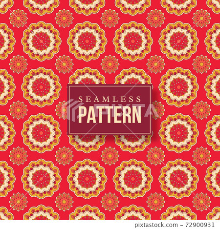 Seamless hand drawn mandala pattern. 72900931