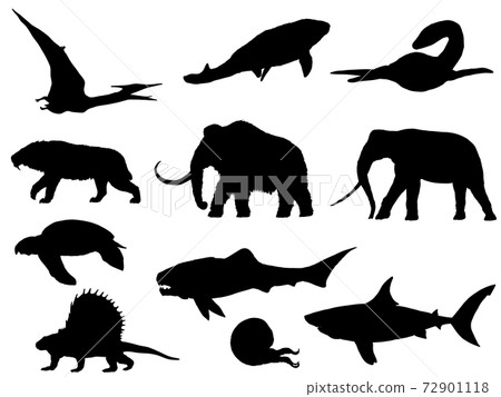 Ancient life silhouette _ set Ancient life silhouette _ set 72901118