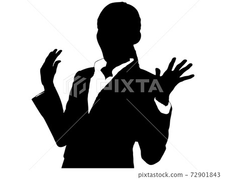 驚訝的女商人_silhouette_2 驚訝的女商人_silhouette_2 72901843