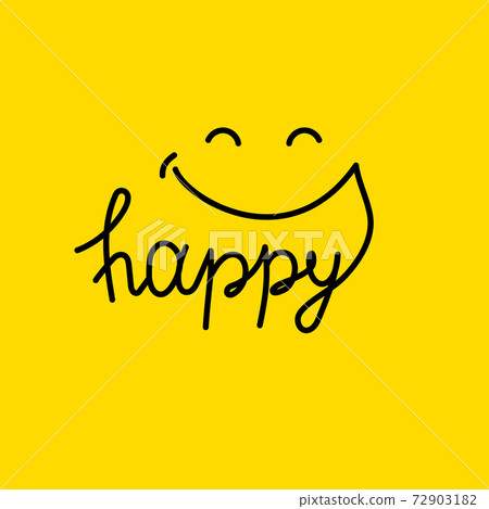 Lettering happy with smile 72903182