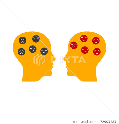 Happy and unhappy person Happy and unhappy person 72903183