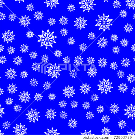 Snowflakes Seamless Pattern on Blue Background.... - Stock Illustration ...