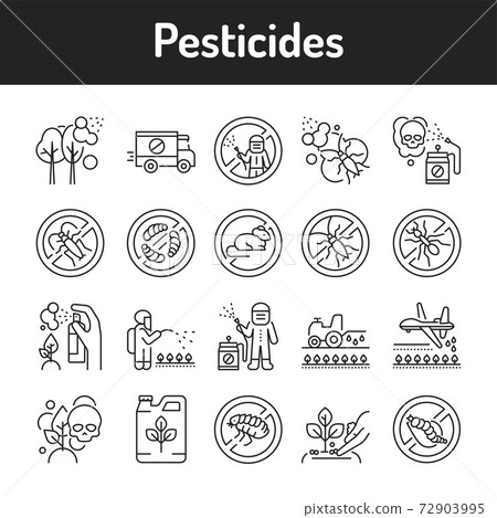 No pests black line icons set. Pictograms for web page, mobile app, promo. UI UX GUI design element. Editable stroke. 72903995