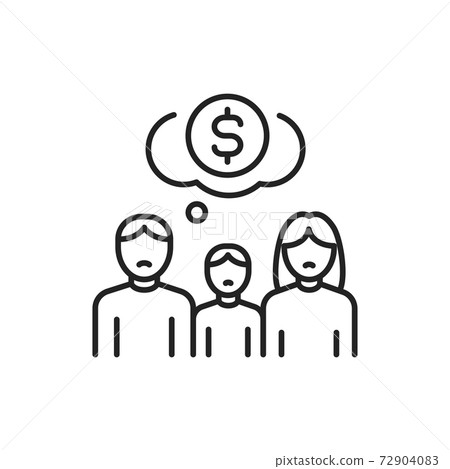 Needy family line color icon. Sign for web page, mobile app 72904083