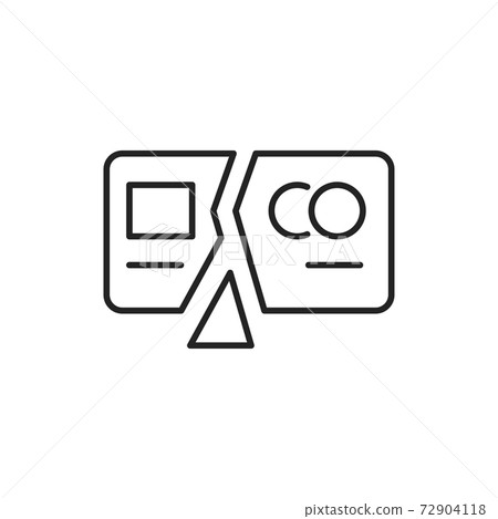 Broken bank card line color icon. Sign for web page, mobile app Broken bank card line color icon. Sign for web page, mobile app 72904118