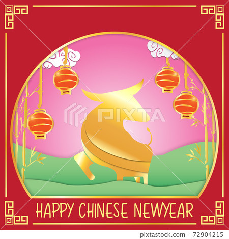 The golden ox for Chinese New Year 2021 for holiday content.. The golden ox for Chinese New Year 2021 for holiday content.. 72904215