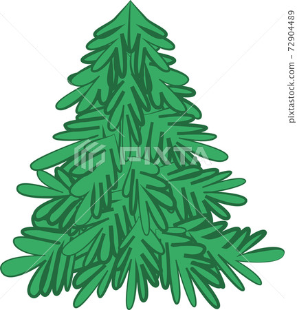 Green lush spruce on a white background. Vector fir tree for New Year. Green lush spruce on a white background. Vector fir tree for New Year. 72904489