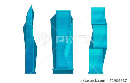 Skyscraper as Tall Building with Tubular Structure Vector Set Skyscraper as Tall Building with Tubular Structure Vector Set 72904887