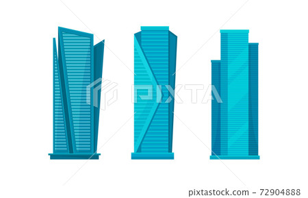 Skyscraper as Tall Building with Tubular Structure Vector Set Skyscraper as Tall Building with Tubular Structure Vector Set 72904888