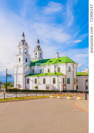 Bright shot of  Holy Spirit Cathedral in Minsk, Belarus 72906147