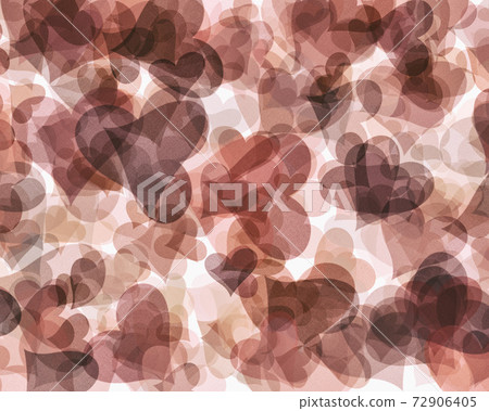 Abstract background for Valentine's Day. Drawing from scattered textured hearts. Background in white brown tones. 72906405