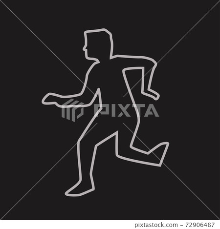 human silhouette chalk outline on dark back human silhouette chalk outline on dark back 72906487